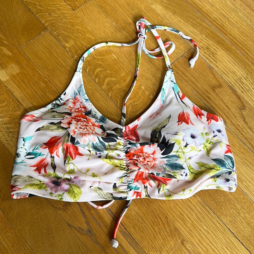 Floral halter swim top